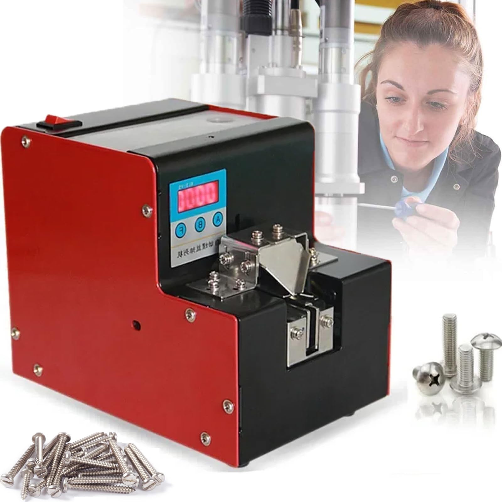 Máquina automática de conteo de tornillos con velocidad ajustable, eficiente alimentador de tornillos para varios tipos y tamaños de tornillos, ideal para uso industrial y doméstico