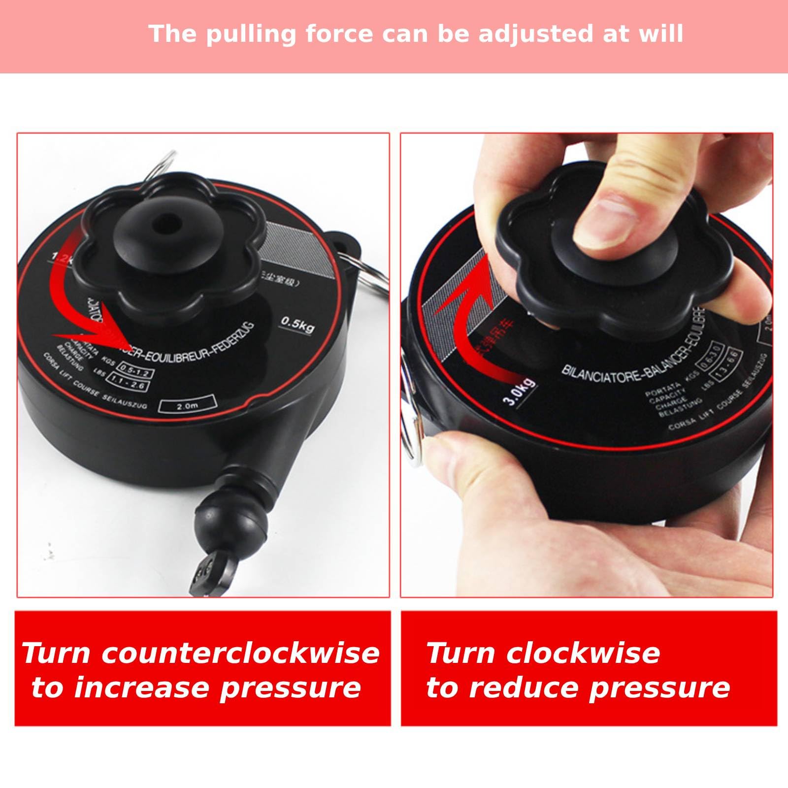 perfk Spring Balancer Hanging Tool Replaces Accessories 2M Adjustable Balancer Retractor, 0.6 to 3.0KG - Image 3