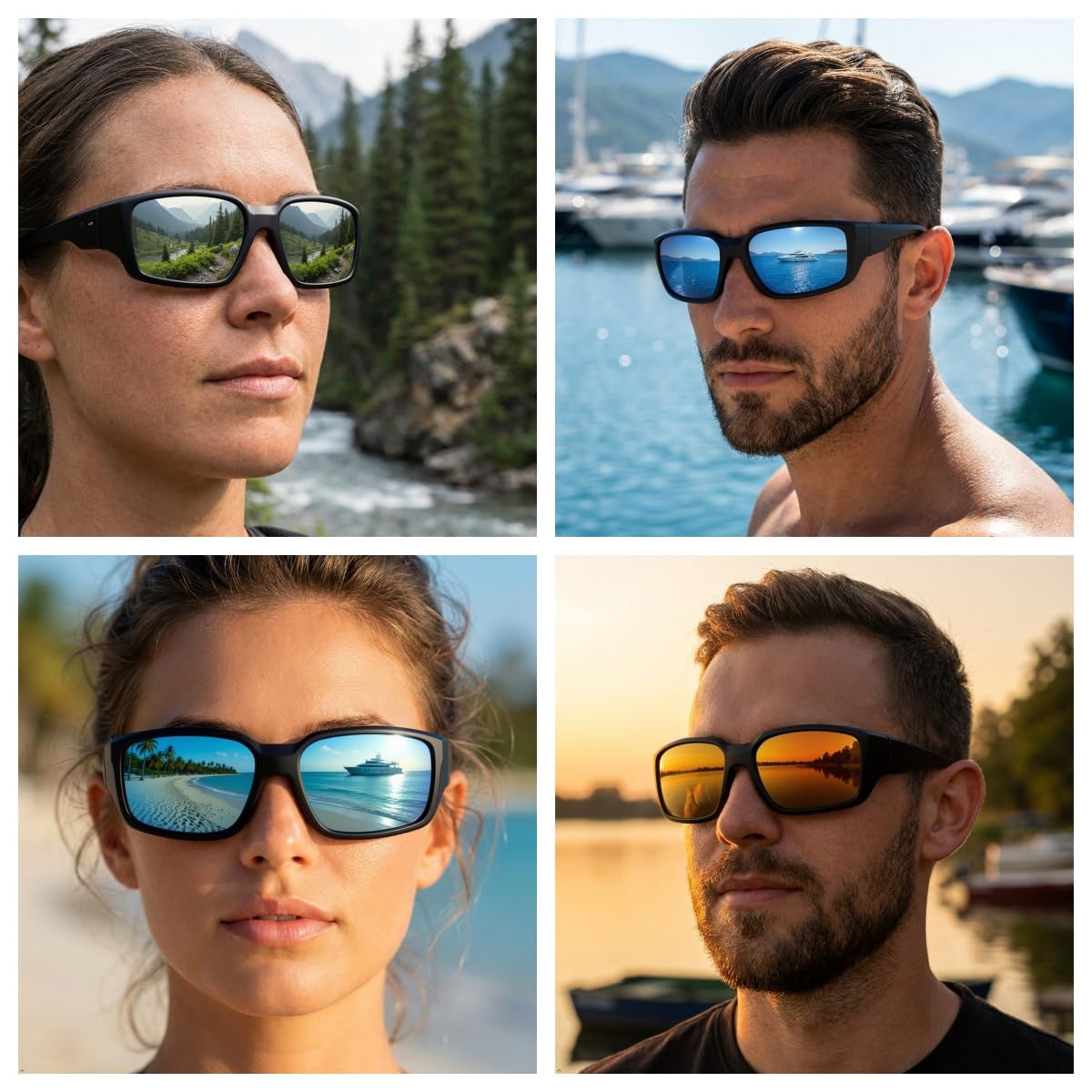 Occhiali da Sole Polarizzati ad Alta Definizione In Vetro Genuino Per Uomini e Donne, Design Italiano, anti-riflesso,UV400, lenti in Vero Vetro Corning