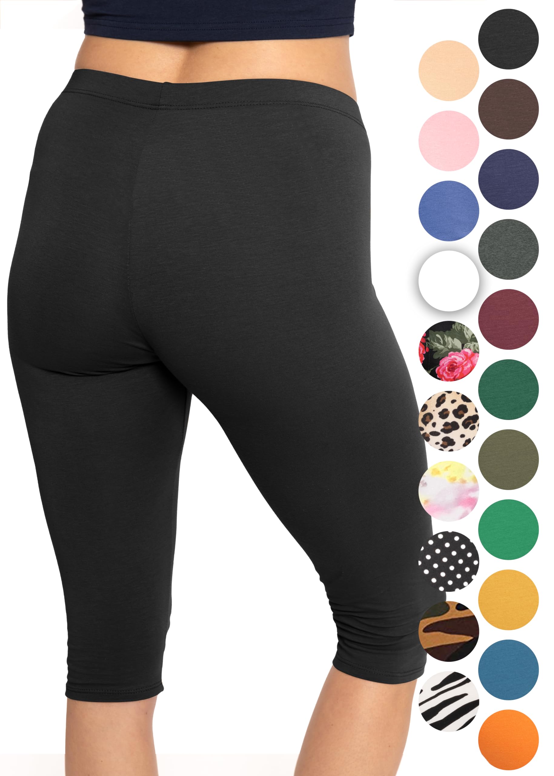 Oh So Soft Women's Plus Size Knee Length Leggings|Poly Spandex|Made in The USA