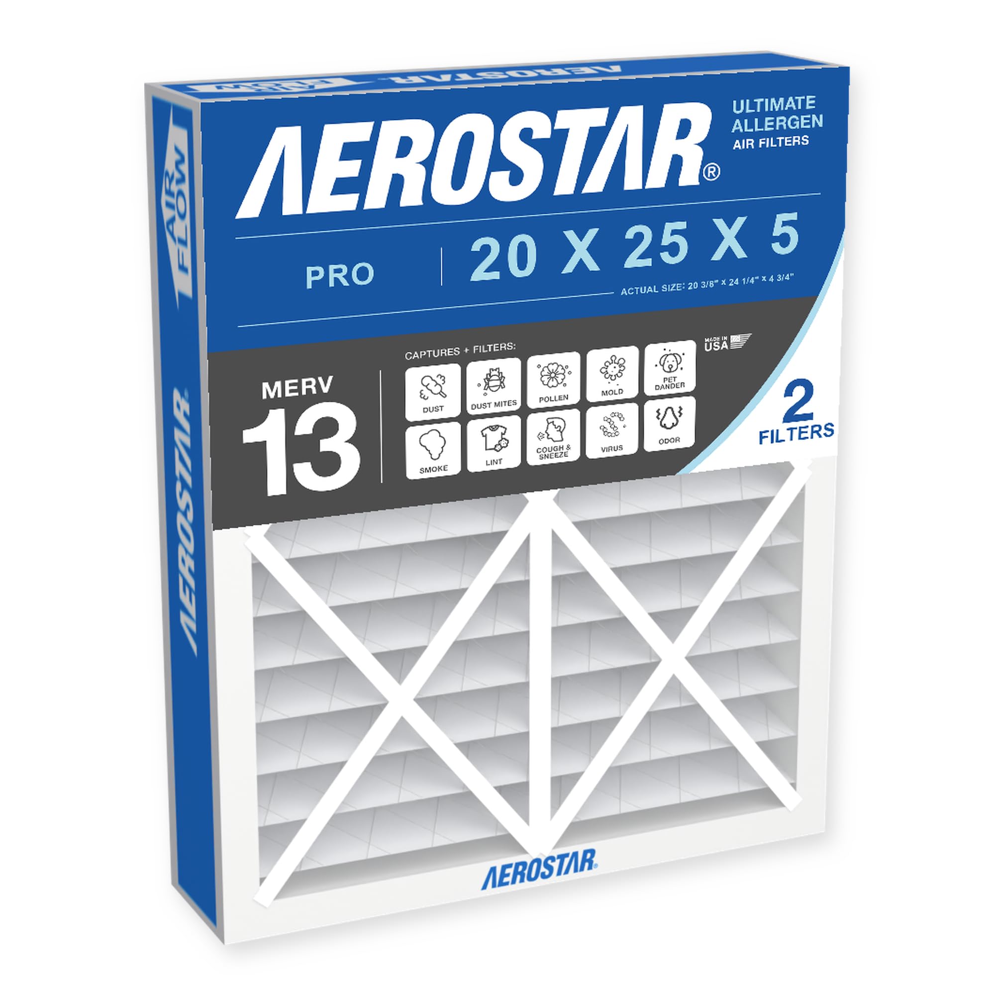 Aerostar MERV 13 pleated air filter