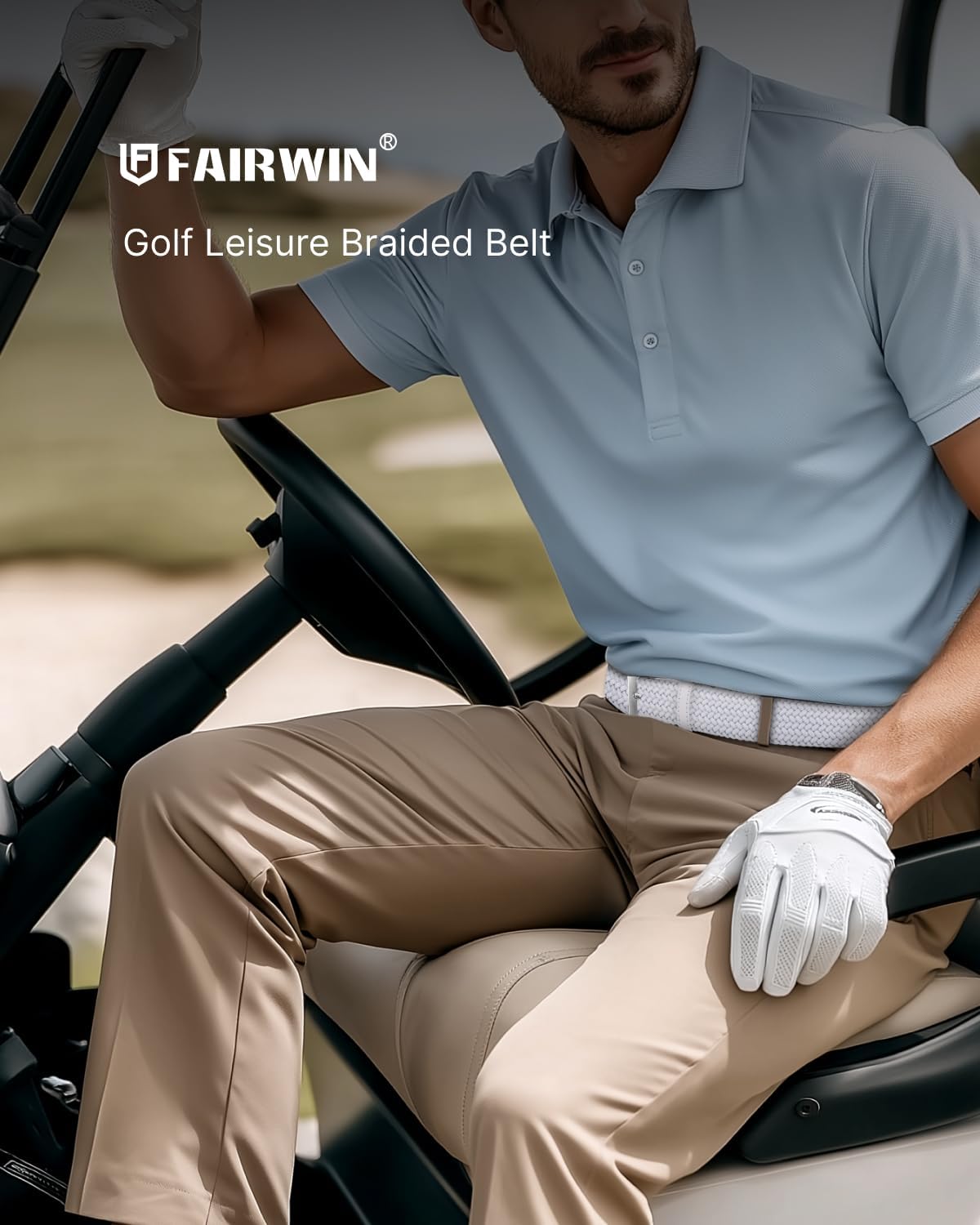 FAIRWIN Men's Golf Belt, Stretch Braided Elastic Woven Casual Jeans Belts 1 3/8" Nylon Web Work Belts for Men - Image 6