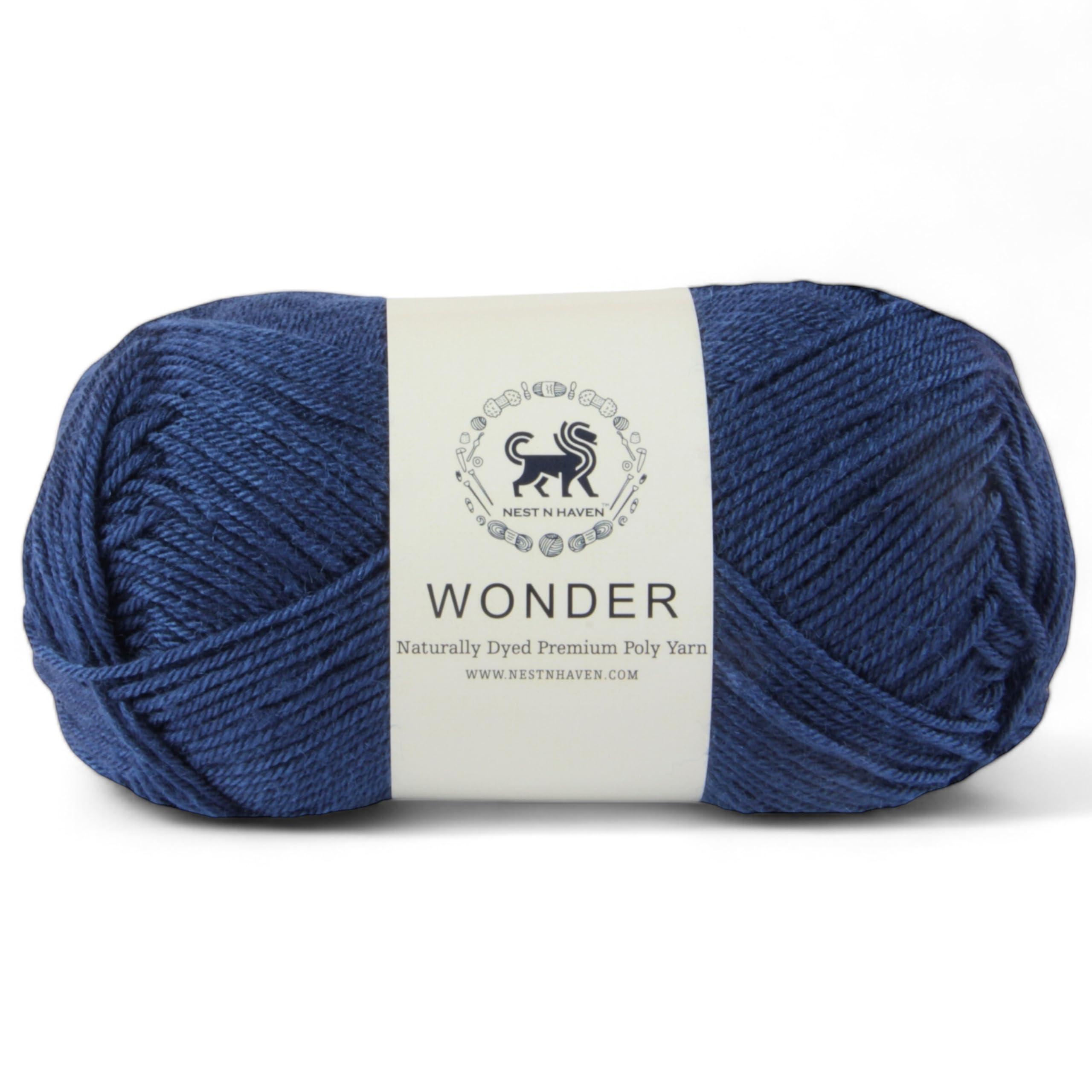 NESTNHAVEN,Wonder,Poly Yarn Supersoft Hand Knitting Wool Ball,(1 Ball/100 Gram Each)Suitable For Craft,Crochet,Amigurumi,Garments,Flowers And Hobby Projects,2 Fine,Shade No-Nnhw(Denim Blue)
