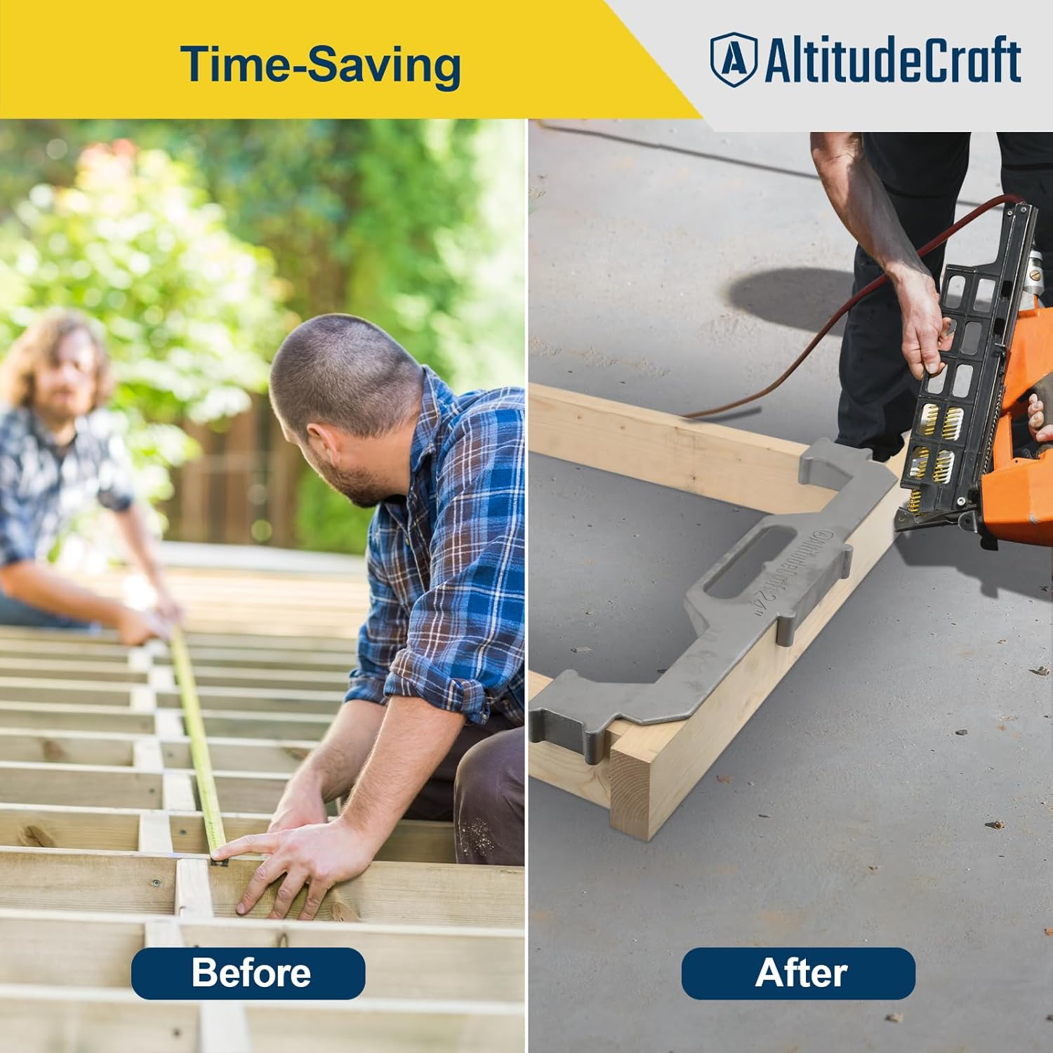 24-Inch Framing Tools, 24″ Framing Stud Layout Tool, Stud Framing Jig for 24 Inch On-Center Precision Wall Stud Framing Spacer Measurement (2-Piece Set)