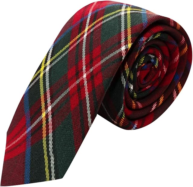 Traditional Red Tartan Check Tie, Necktie, Scotland, Highland, Scottish Look, Stewart Tartan