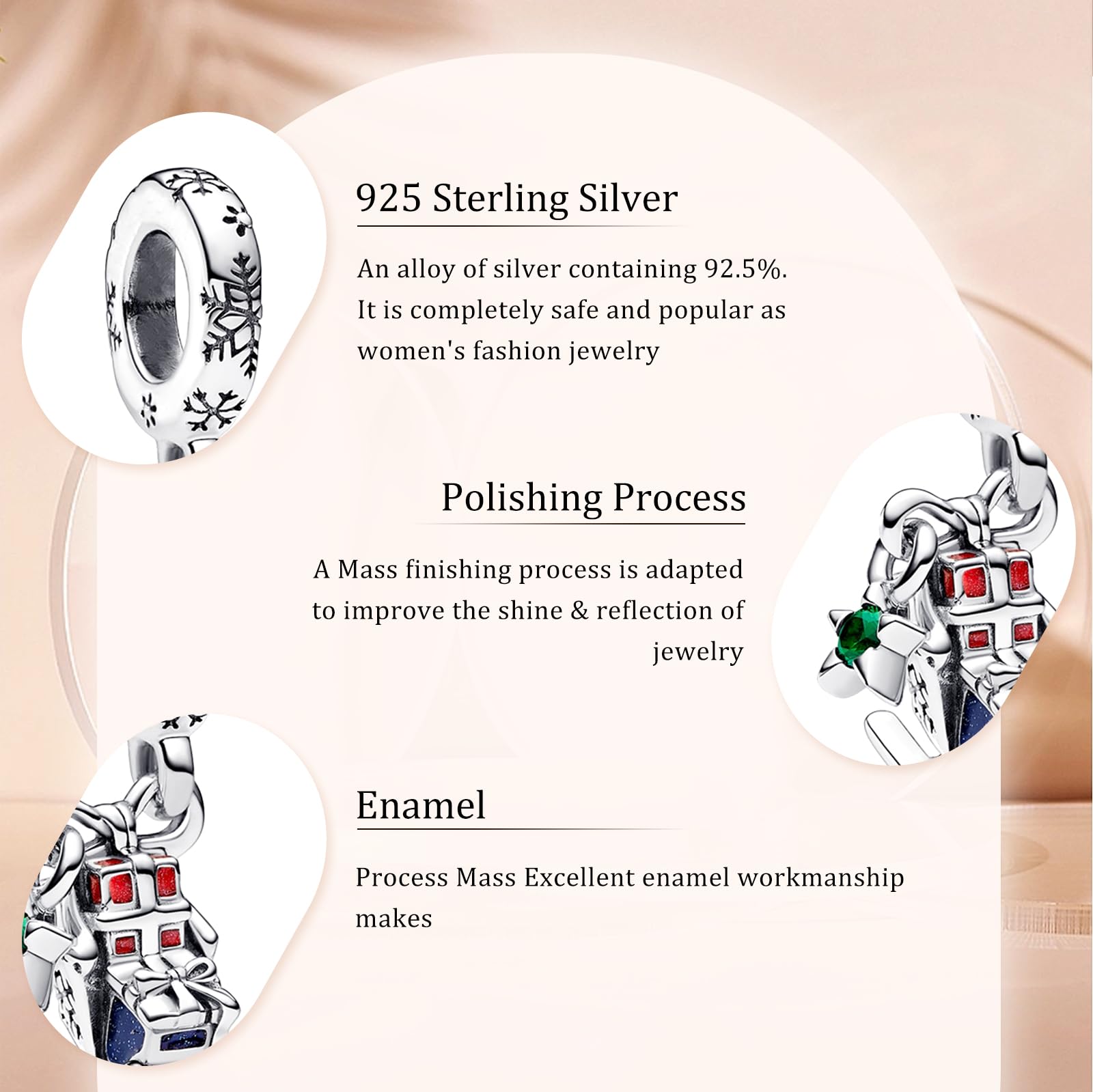 HAEPIAR S925 Charm in argento sterling per bracciale collana Charm Dangle Gloden Mouse per donne ragazze regali di compleanno