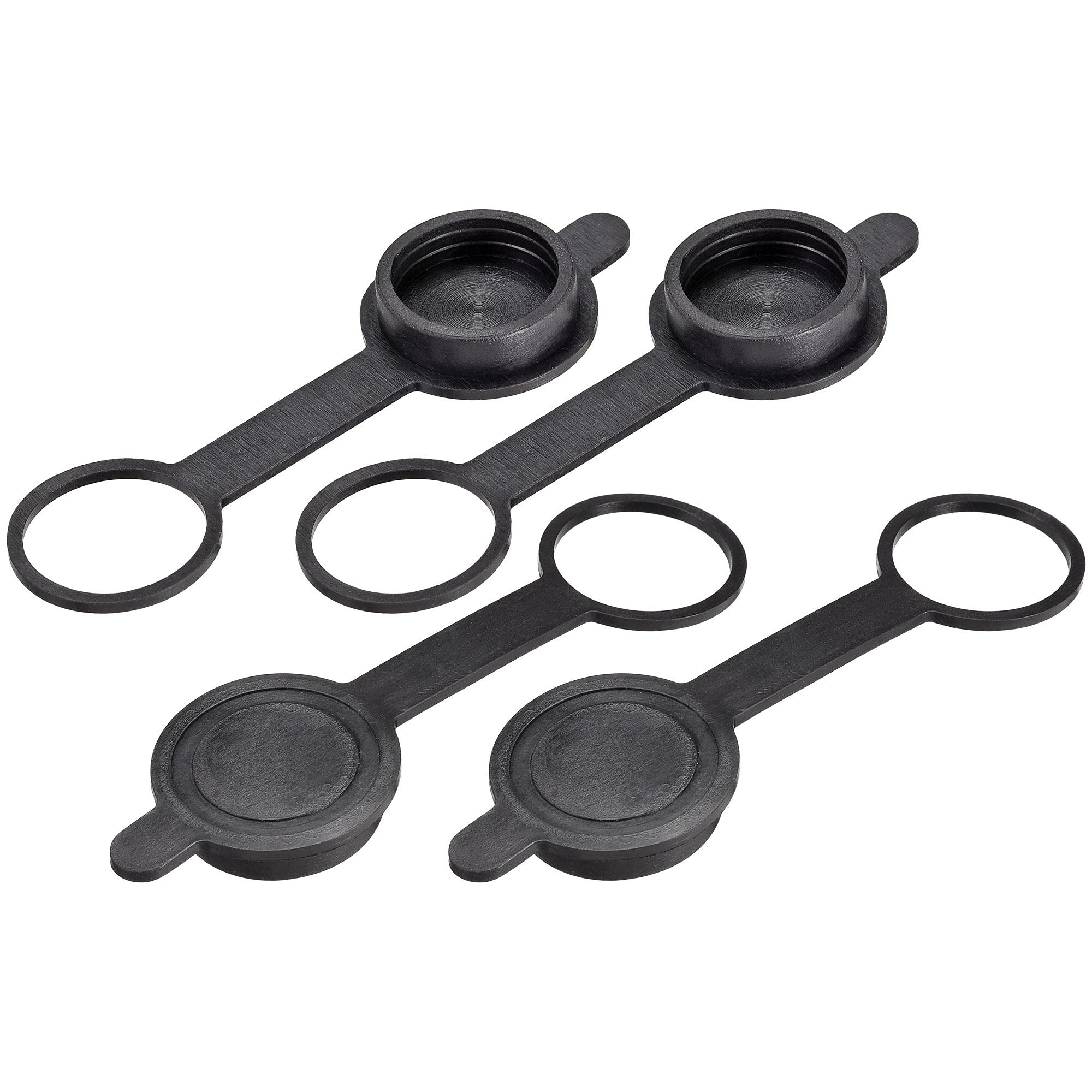 4 tapas de conector GX20 uxcell impermeables de plástico negro