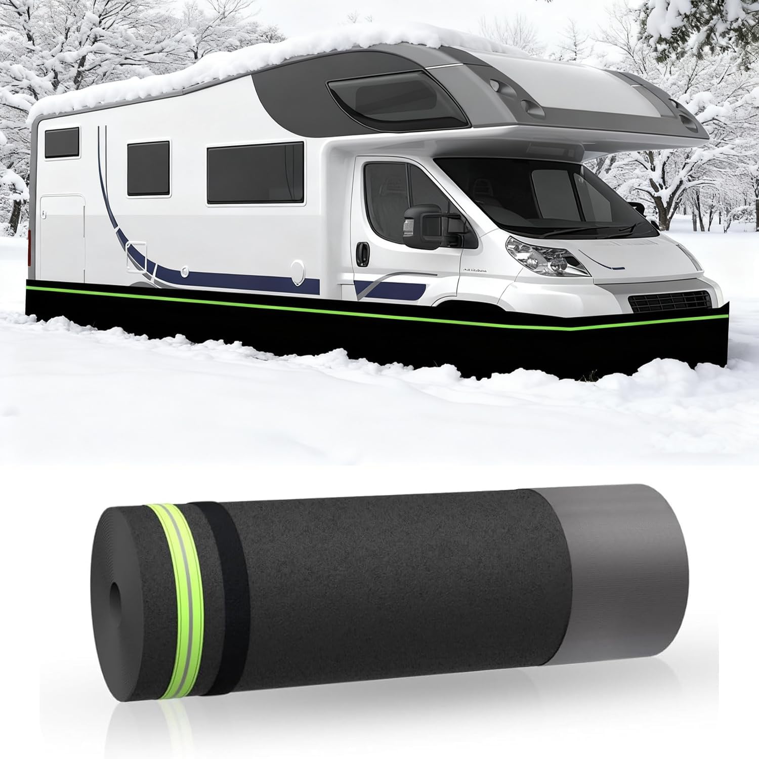 Rv skirting for Winter - Rv Skirting for Travel Trailer Rv Skirt Iron Mesh at The Bottom Rv Covers, Easy Installation Skirting for Mobile Home Exterior | with Reflective Strips