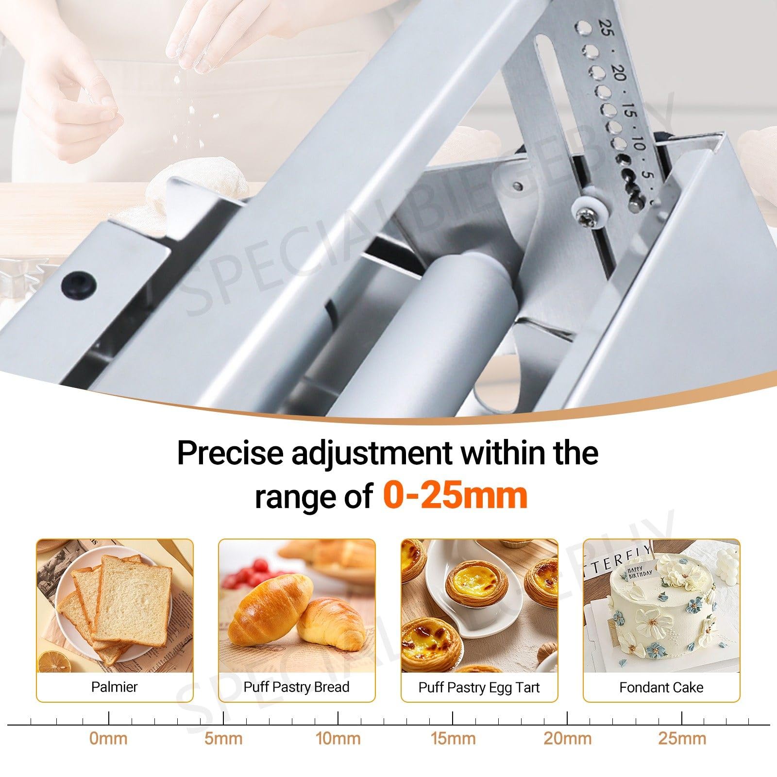 Stołowy Cukierniczy Ręczny Laminator Ciasta Rogalikowego 40×90cmPanel | Składana Ręczna Walcarka Fondant, Grubość Regulowana 0-25 Mm Dla Piekarni Cukierni, Stal Nierdzewna Dwie Wielkości