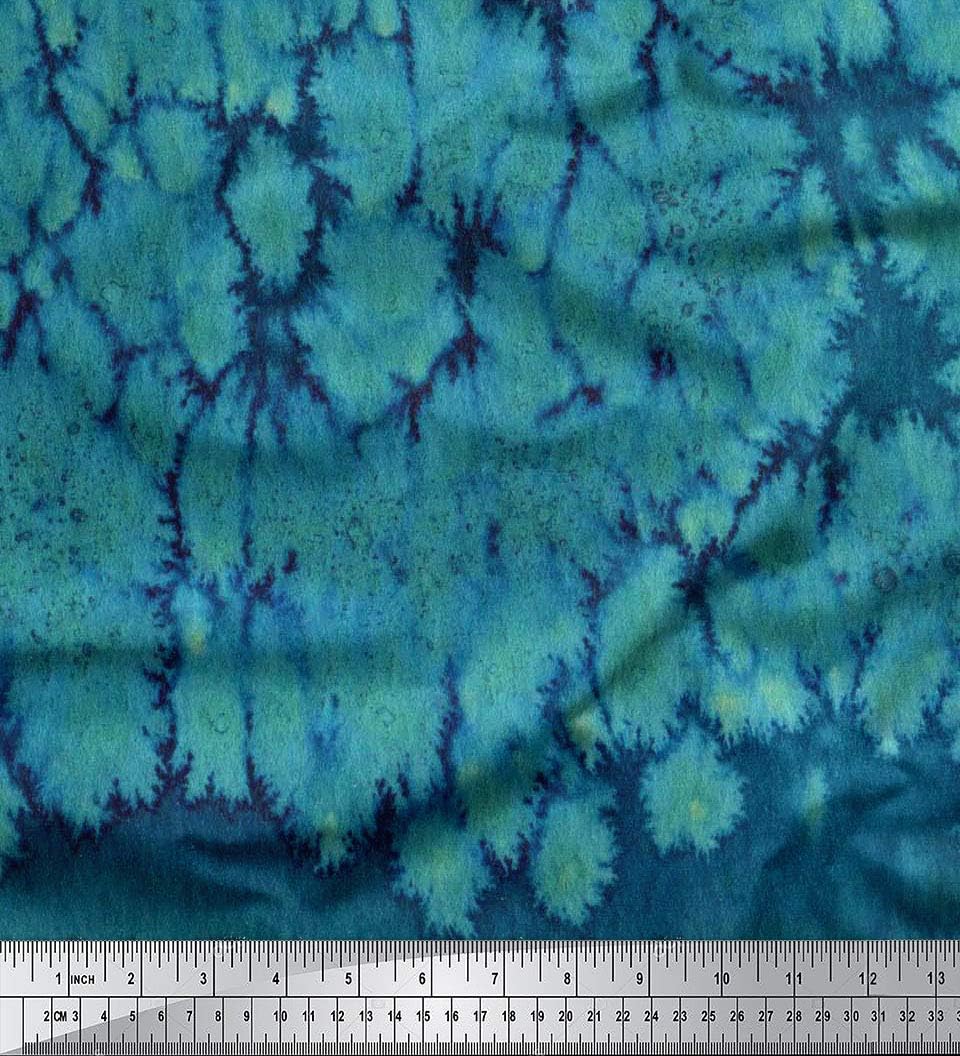 oneOone Polyester Spandex Teal Green Fabric Texture Panel Quilting Supplies Print Sewing Fabric by The Yard 56 Inch Wide