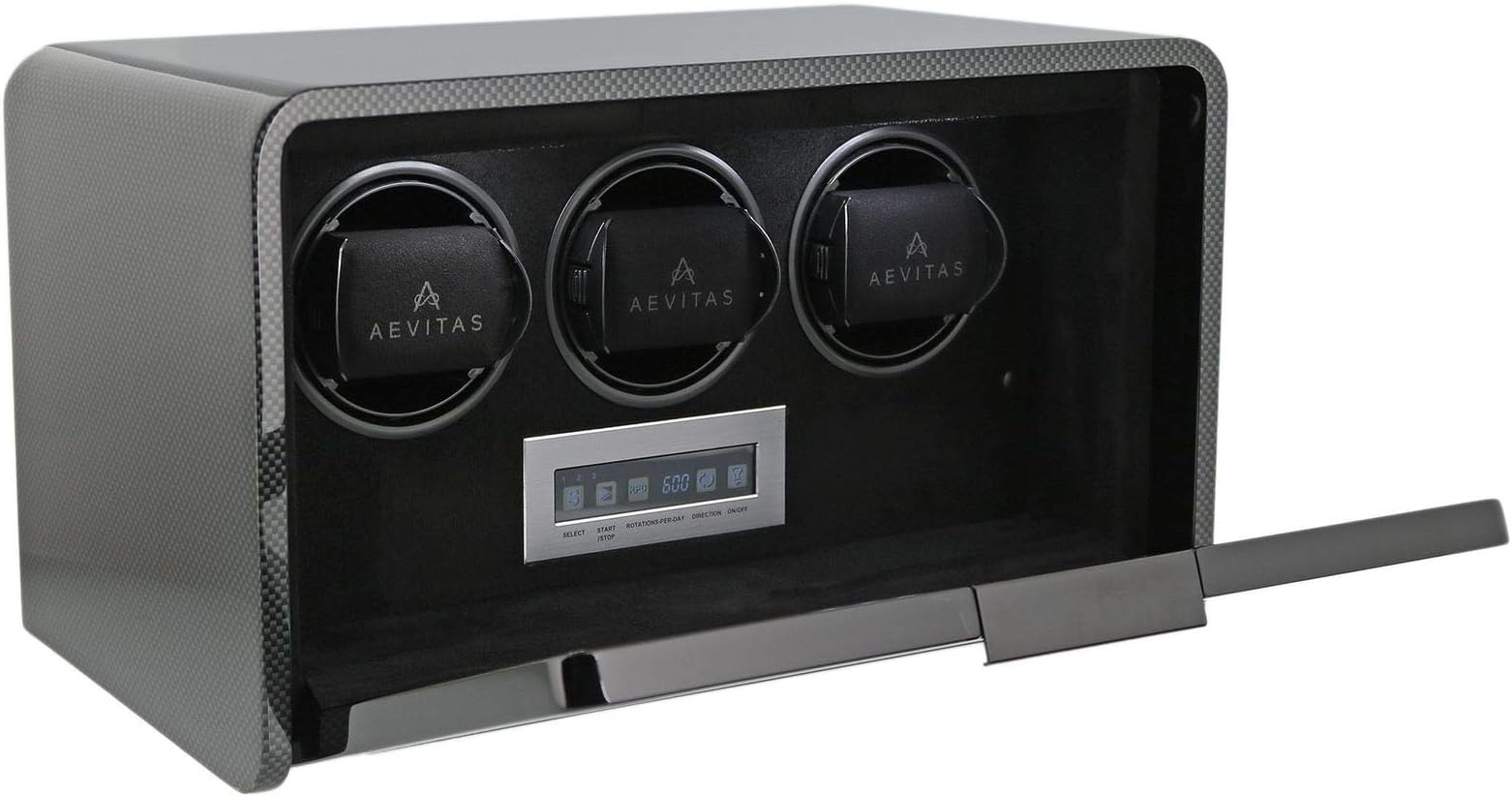 3 Watch Winder for Automatic Watches Carbon Fibre Finish The Premier Collection V2 by Aevitas