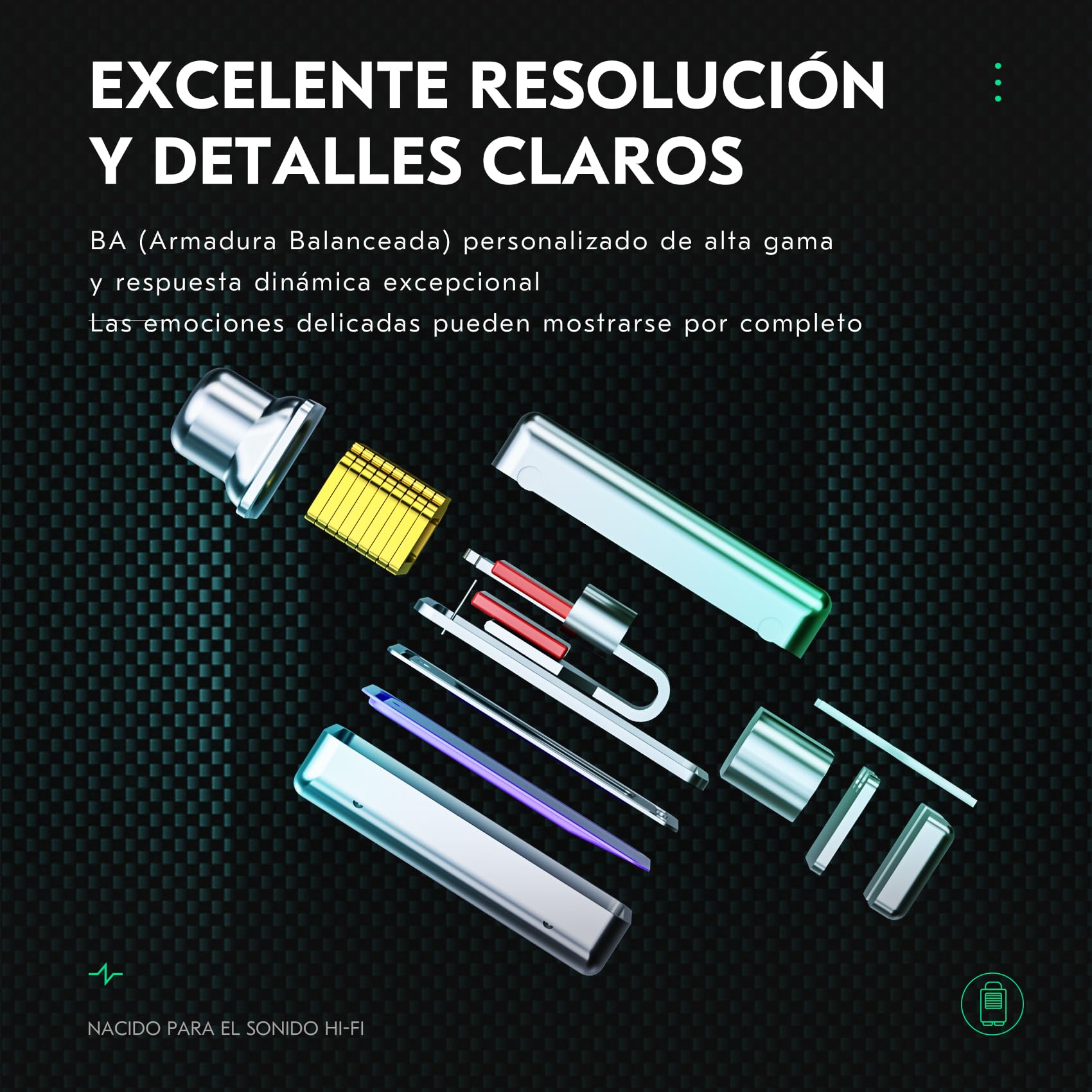 Yinyoo CCZ Harmony BC01 Pro - Auriculares con cable, controlador híbrido 1DD 1BA, IEM, sonido estéreo de equilibrio de tres frecuencias, aislamiento de ruido, ligero