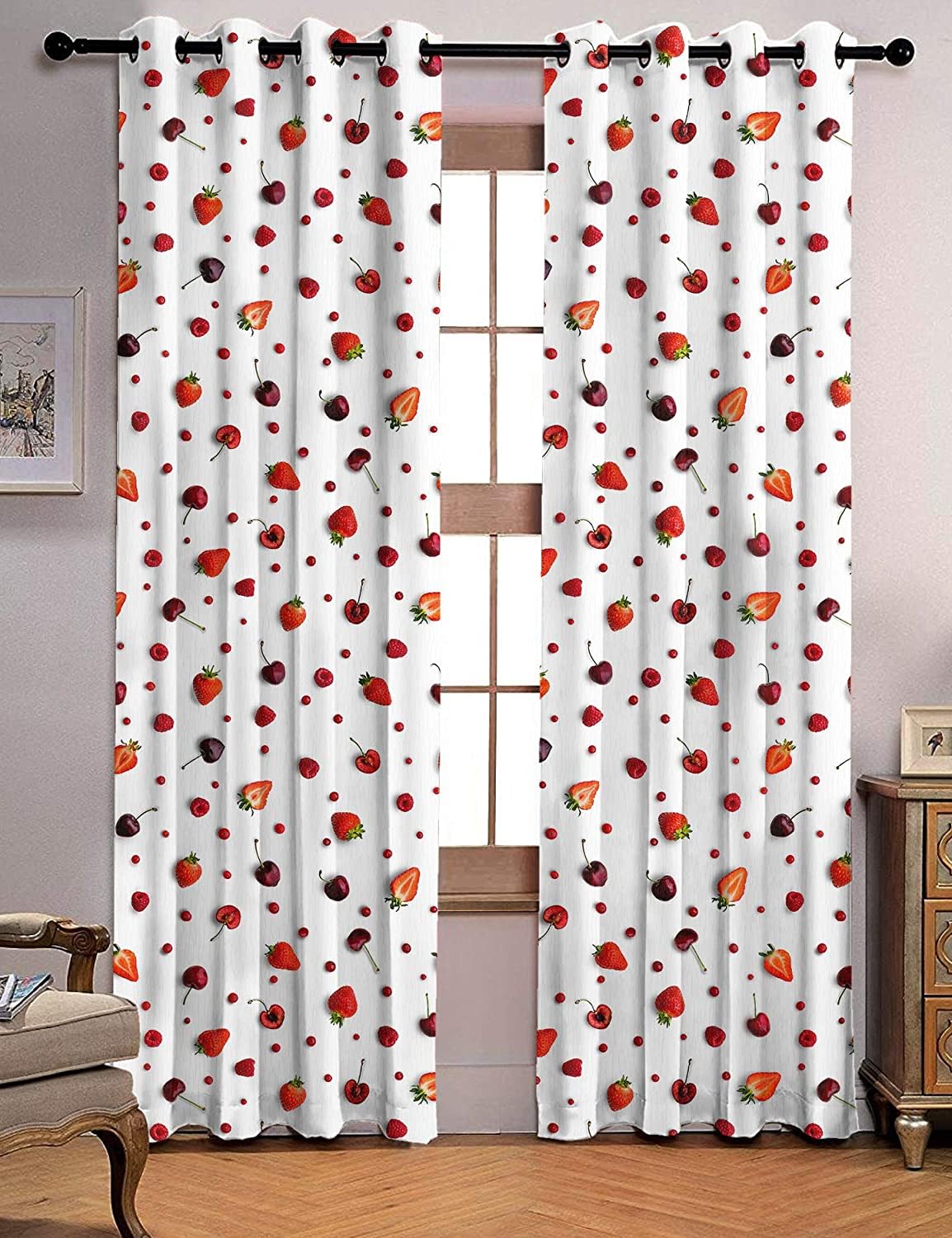 Ultimate Trends 270 GSM Premium Room Darkening Curtains with Tie Back and Diamond Eyelets Set of 2 Panels (Window 6 FEET, Strawberry ON White) (B08DZV9KHN) Amazon Price History, Amazon Price Tracker