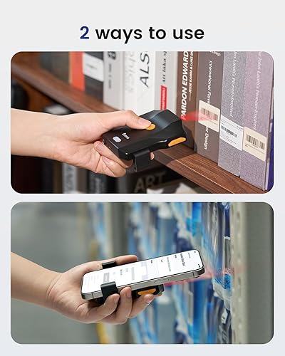 Miniatura 8 de Eyoyo Bluetooth Escáner de Código de Barras Inalámbrico Lector de Código de Barras 1D Portátil con Clip para la Parte Trasera del Teléfono para