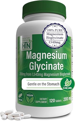 Miniatura 1 de Glicinato de magnesio 200 mg 120 tabletas  Bisglicinato de magnesio puro totalmente reaccionado 1,540 mg  Alta absorción, suave para el estómago,