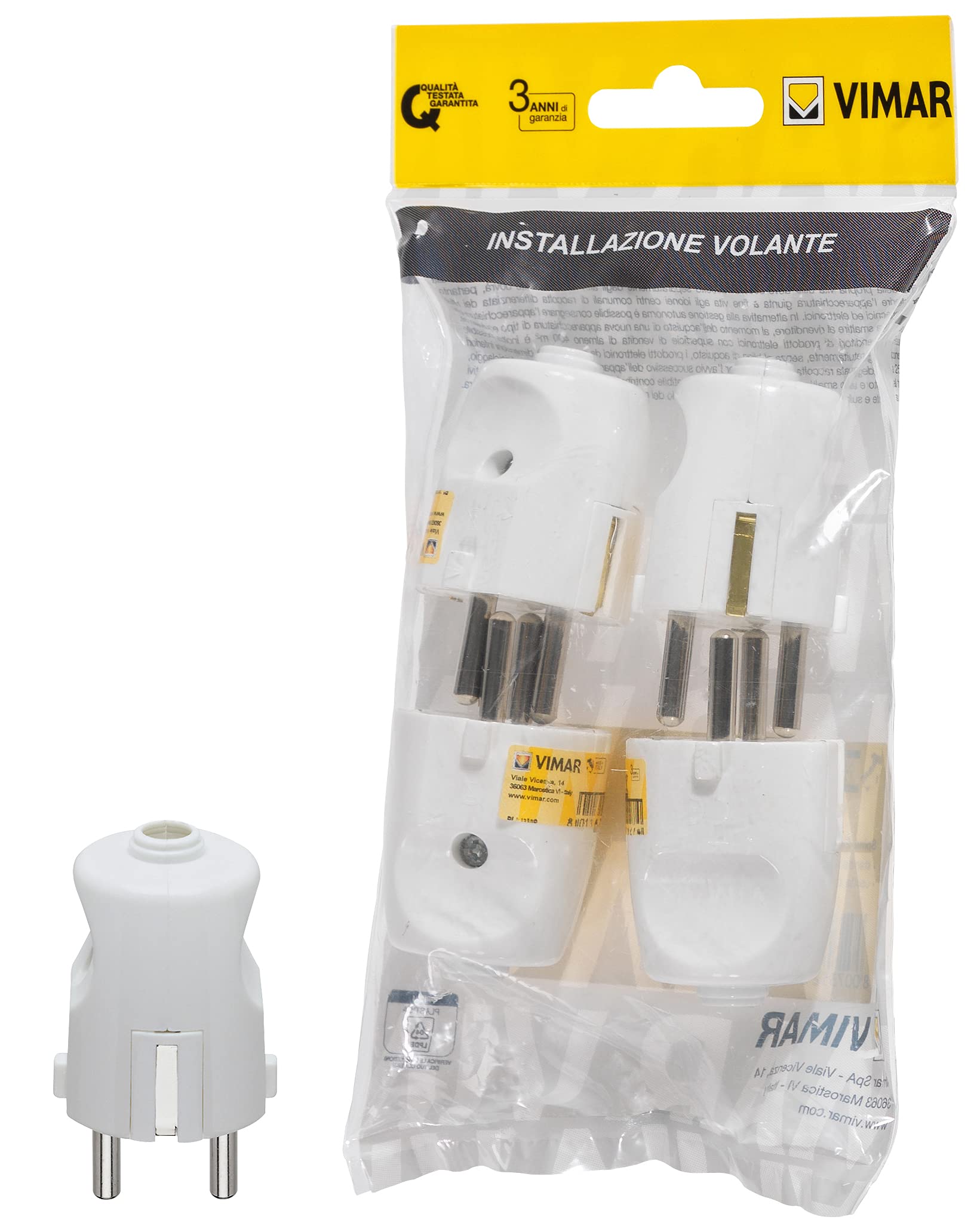 Spina Elettrica Vimar SICURY 2P+T 10A 250V - 4 Pezzi Con Uscita Cavo A 90° - Foto 9