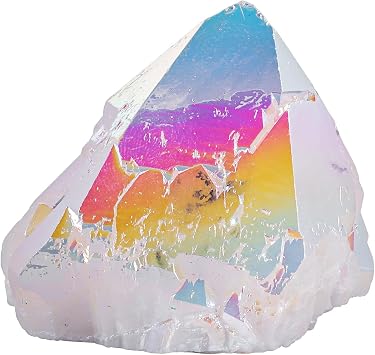 Sportmusies Titanium Coated Rock Crystal Cluster Specimen, Angel Aura