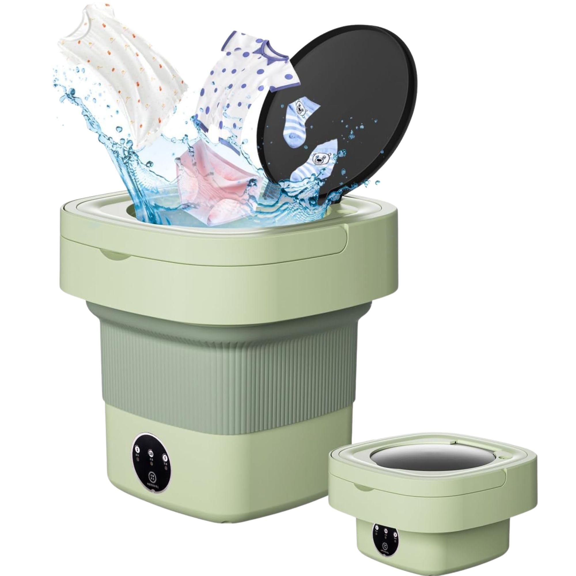 Drumstone (𝐄𝐱𝐥𝐮𝐬𝐢𝐯𝐞 𝟐𝟎 𝐘𝐞𝐚𝐫𝐬 𝐰𝐚𝐫𝐫𝐚𝐧𝐭𝐲) Portable 9L Mini Washing Machine Foldable Washer with Spin Basket, 3 Wash Modes, Compact Laundry Cleaner for Baby Clothes & Delicates-image-11