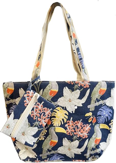 Tote Bags for Women, Lightweight Floral Canvas Handbags with Free Purse for Women Shoulder Bag for Women Shopping Bag Travel Bag Beach Bag