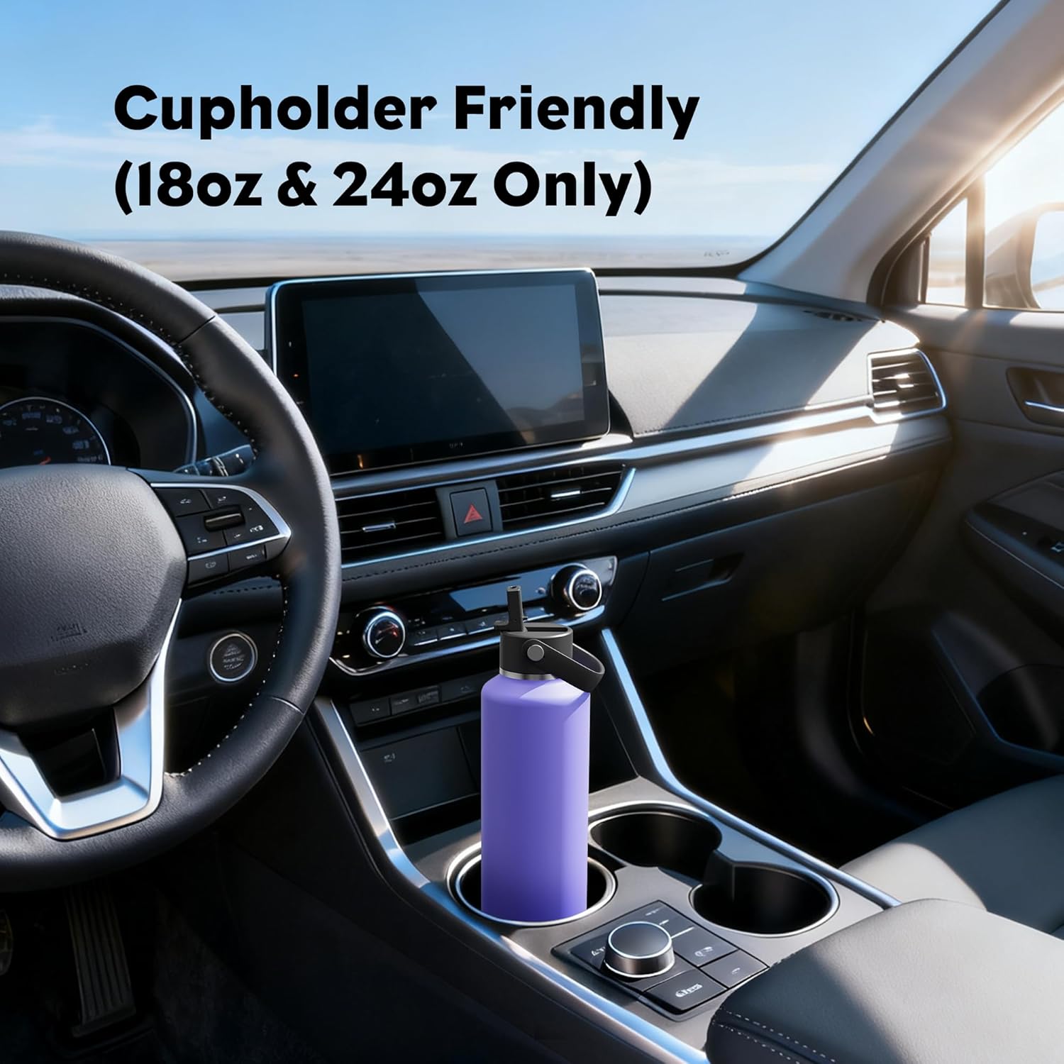 POWCAN 24 oz Travel Water Bottle: Standard Mouth, Leakproof, BPA-Free, Easy Hold Handle, Insulated Stainless Steel Thermos with Straw for School, Outdoors, Teens, Running, Sport, Trip (Violet's Tale) - Image 5