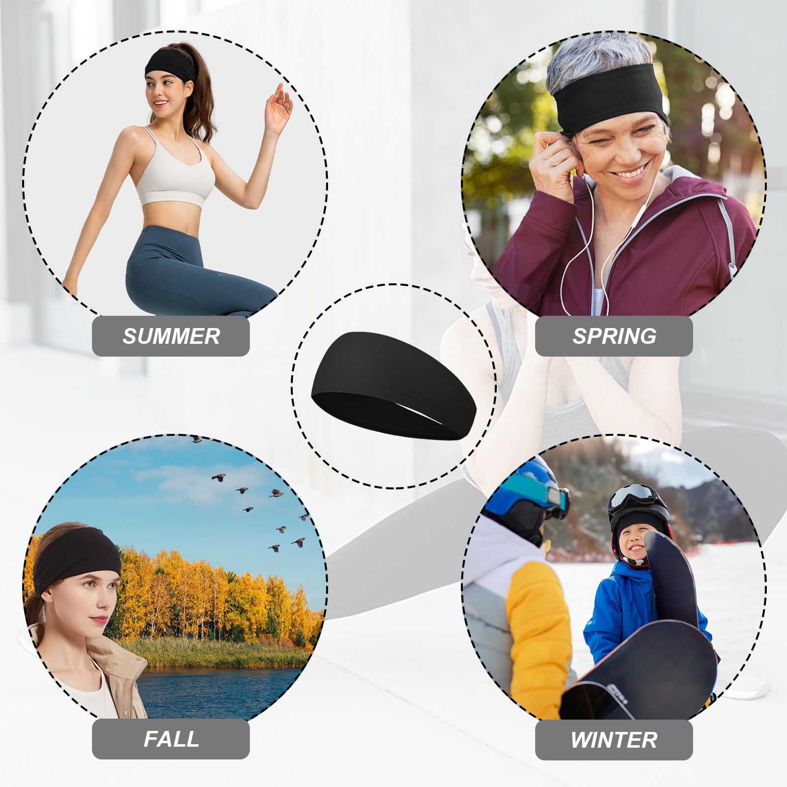 4 Fasce Sportive Capelli - Antiscivolo, Assorbisudore, Per Sport E Fitness - Foto 8