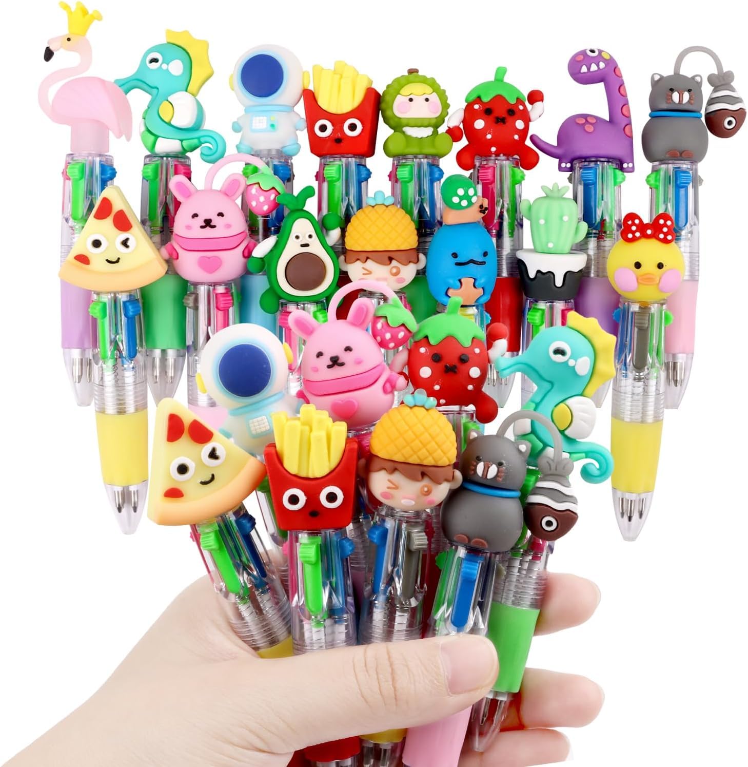 Lot De 6 Stylos Multifonctions 10-en-1 - 60 Couleurs, Pointe 0.88 Mm, Pour école, Bureau, Dessin, Cadeau