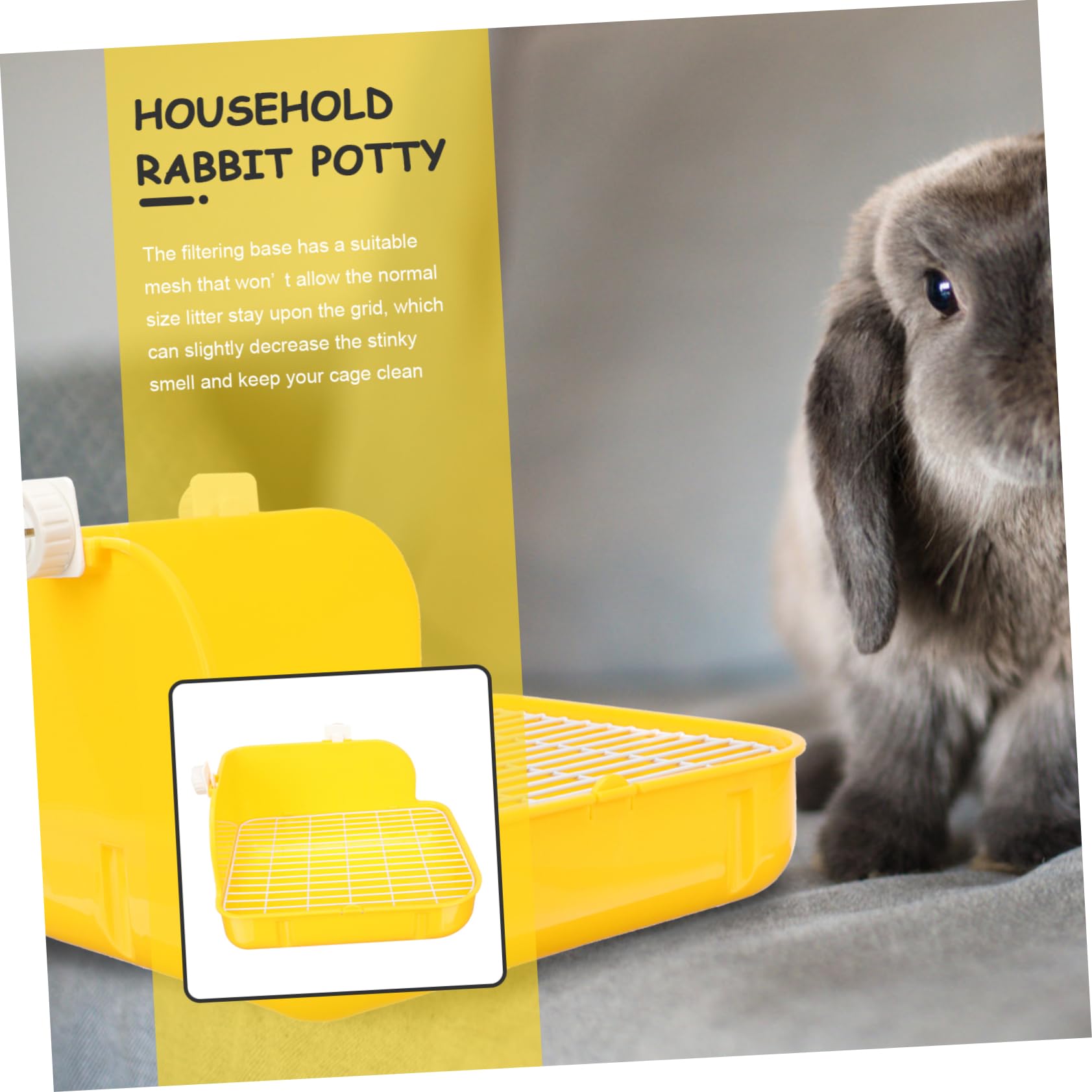 Contenitore Toilette in Plastica con Base Filtro per Coniglio Nano e Criceti Pulizia Facile Lettiera per Animali Piccoli