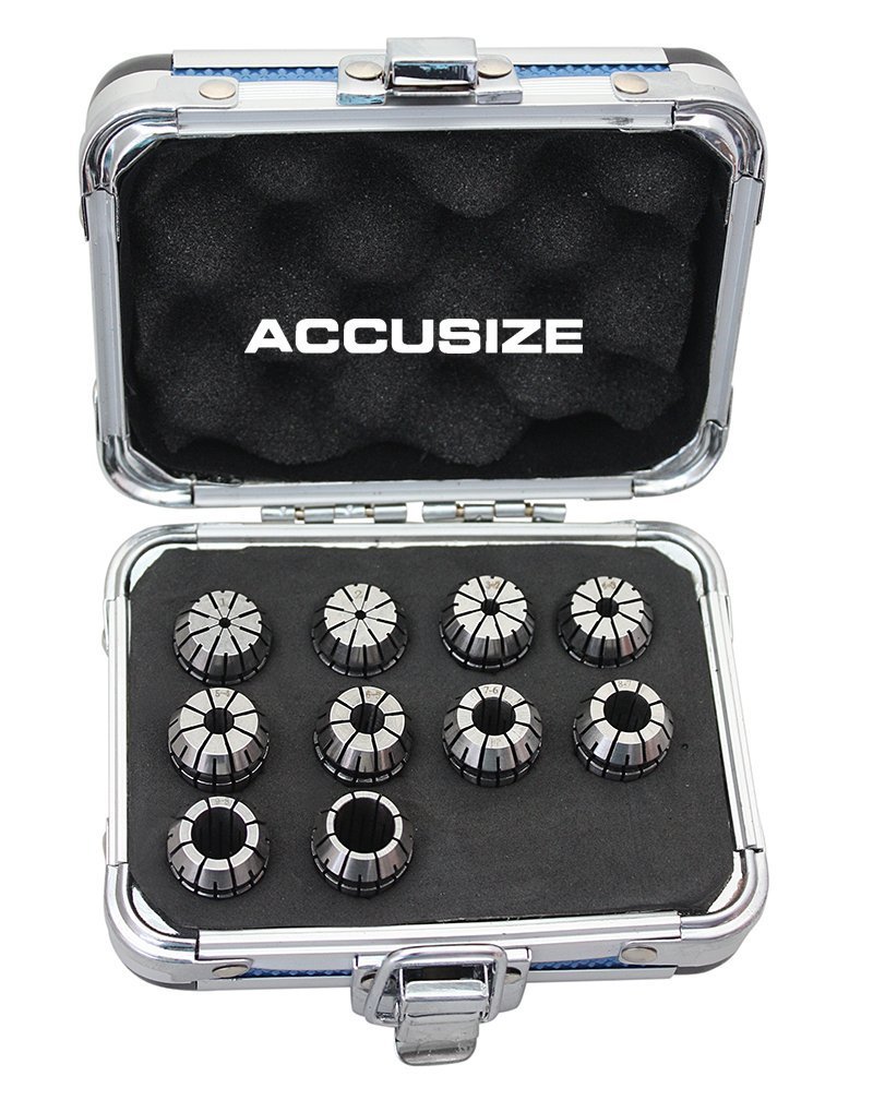 Accusize Industrial Tools Metric Er Collet 1 mm to 10 mm by 1 mm Er-16 Collet 10 Pc, 3350-0582