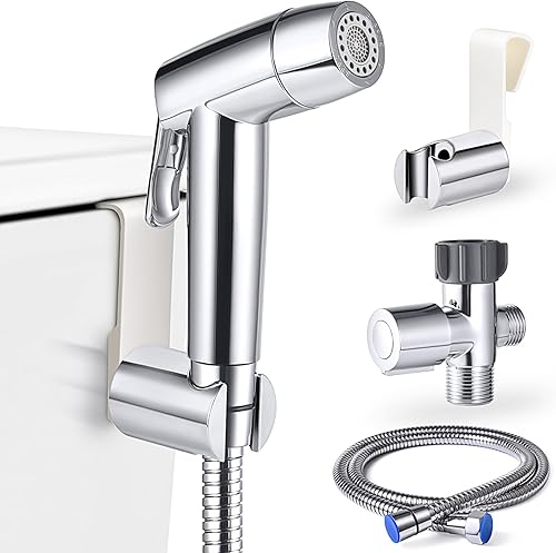 SAMODRA Grifos de bidé, pulverizador de bidé de mano para inodoro con cambio entre dos modos de enjuague y presión de agua ajustable, fácil de