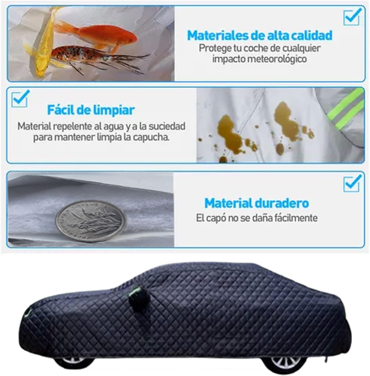 Hail Proof Car Cover Compatible with Chevy Cadillac Escalade ESV - Heavy Duty 6mm Anti-Hail Cover | Waterproof, Windproof, Reflective Strips, All Season Custom Fit