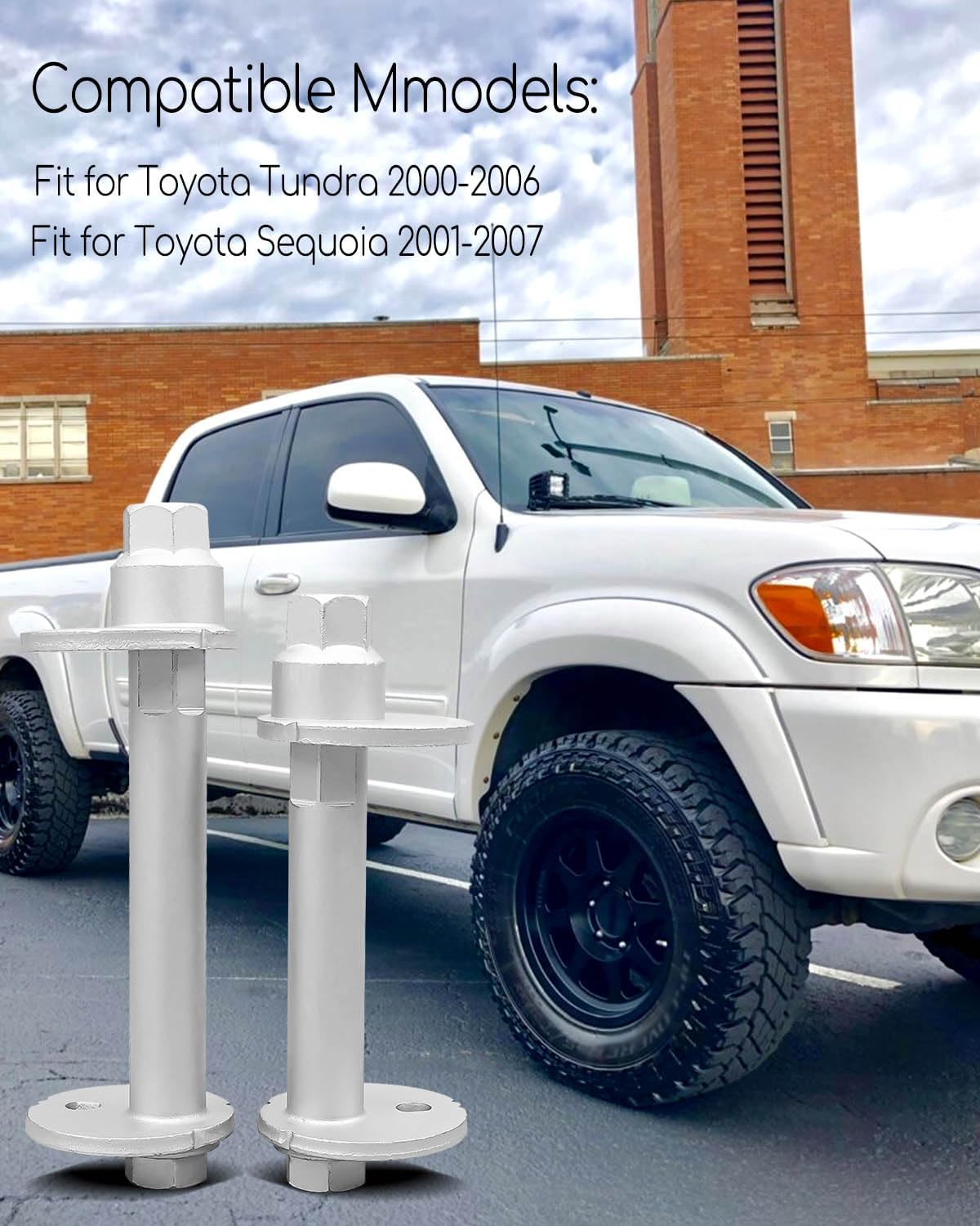 Front Alignment Camber Toe Adjustment Bolts Fit for Toyota Tundra 2000-2006, Sequoia 2001-2007, Lower Control Arm Cam Bolts Kit Replace 4840934030, 4840934020, 2 Set