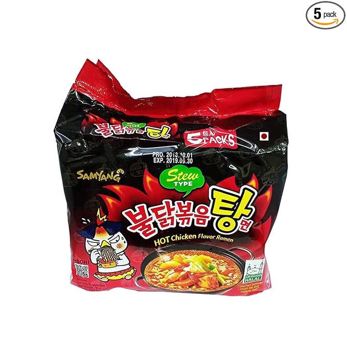 Hot Chicken Ramen Stew Type Noodles, 5 Piece, 140 G, 700 grams