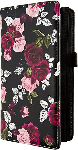 Miniatura 6 de BECEERE Funda de cuero para chequera para hombres y mujeres, para cheques duplicados de desgarro superior y lateral, soporte para chequera con