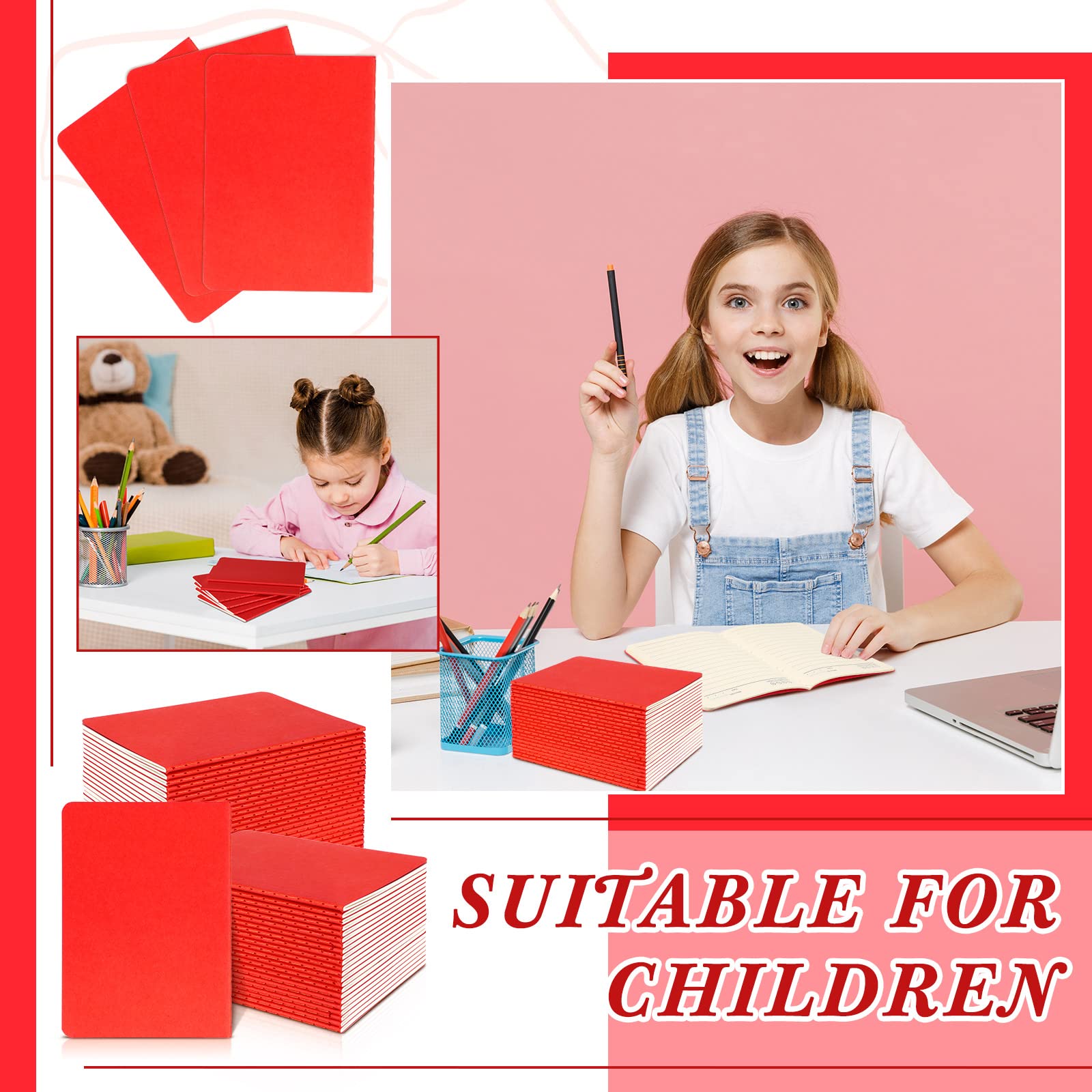 Ctosree 50 blocs de notas pequeños a granel, mini diario de bolsillo, mini bloc de notas, bloc de notas de oficina, escuela, regalos suministros para niños y estudiantes, 24 hojas, 5.5 x 3.5 pulgadas