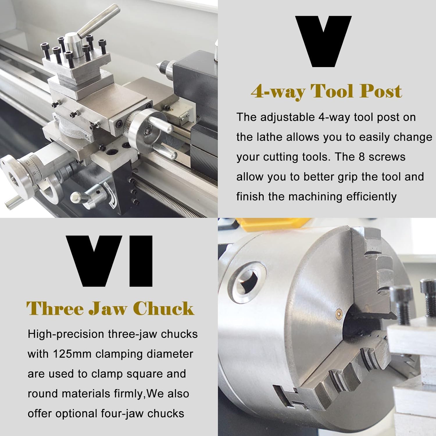 Metal Lathe 8"X32" Benchtop Lathe Machine Meta/Wood Working Table Lathe Precision Hobby Diy Lathe Industrial Electronic Gearless 1100W 50-2500rpm 38mm Spindle Bore Imperial/Metric 110V