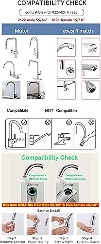 Miniatura 4 de GQU - Grifo automático sin contacto con sensor de movimiento, adaptador de agua automática para fregadero de cocina y baño, aireador manos libres,