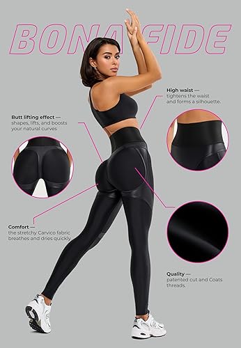 Miniatura 6 de Bona Fide Leggings de Levantamiento de Glúteos para Mujeres - Leggings de Glúteos Fruncidos de Cintura Alta con Control de Abdomen - Pantalones de