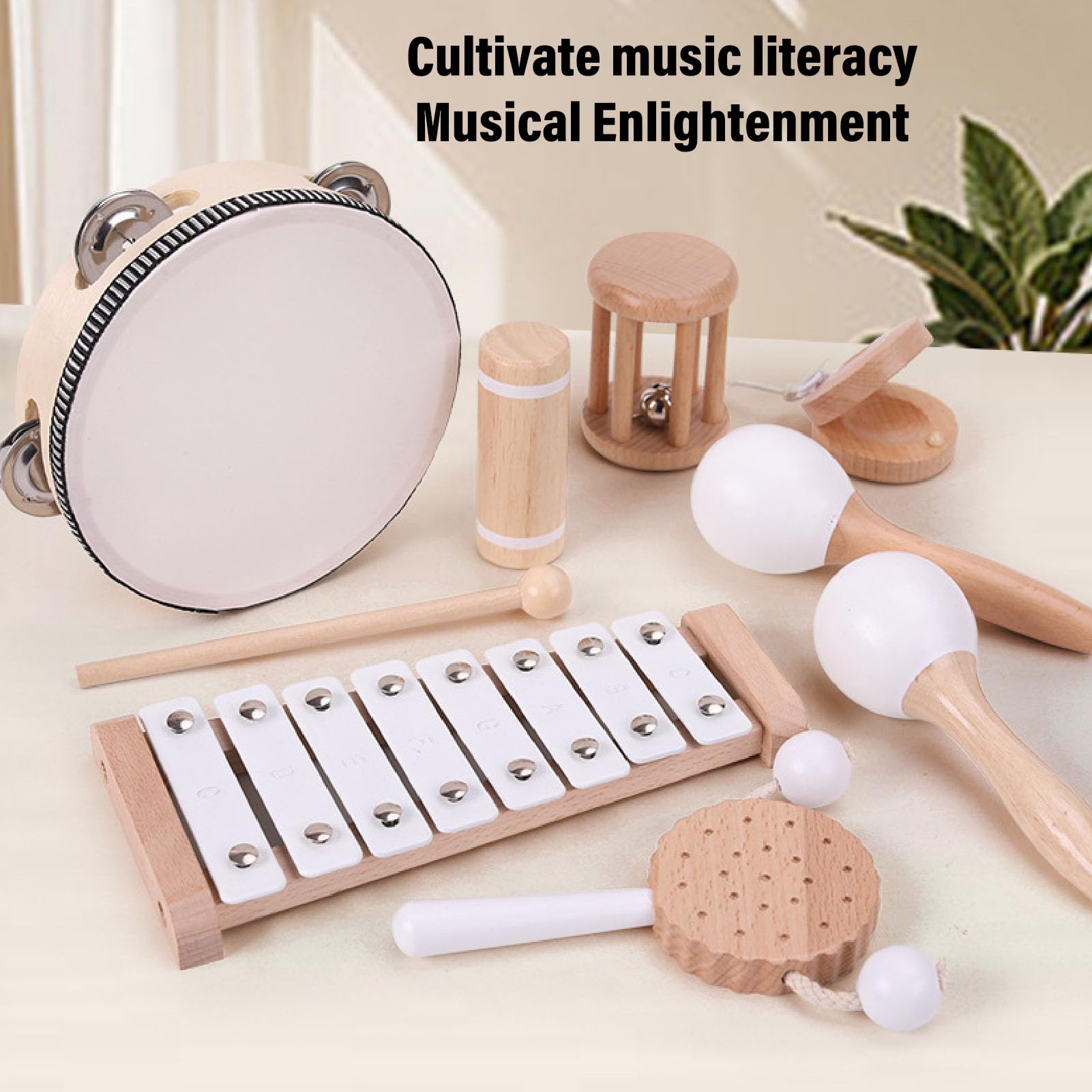 Giocattoli Musicali in Legno per Bambini Set di Strumenti a Percussione per Bambini con Scatola di Immagazzinaggio per Lo Sviluppo del Ritmo Dell'educazione Musicale Precoce