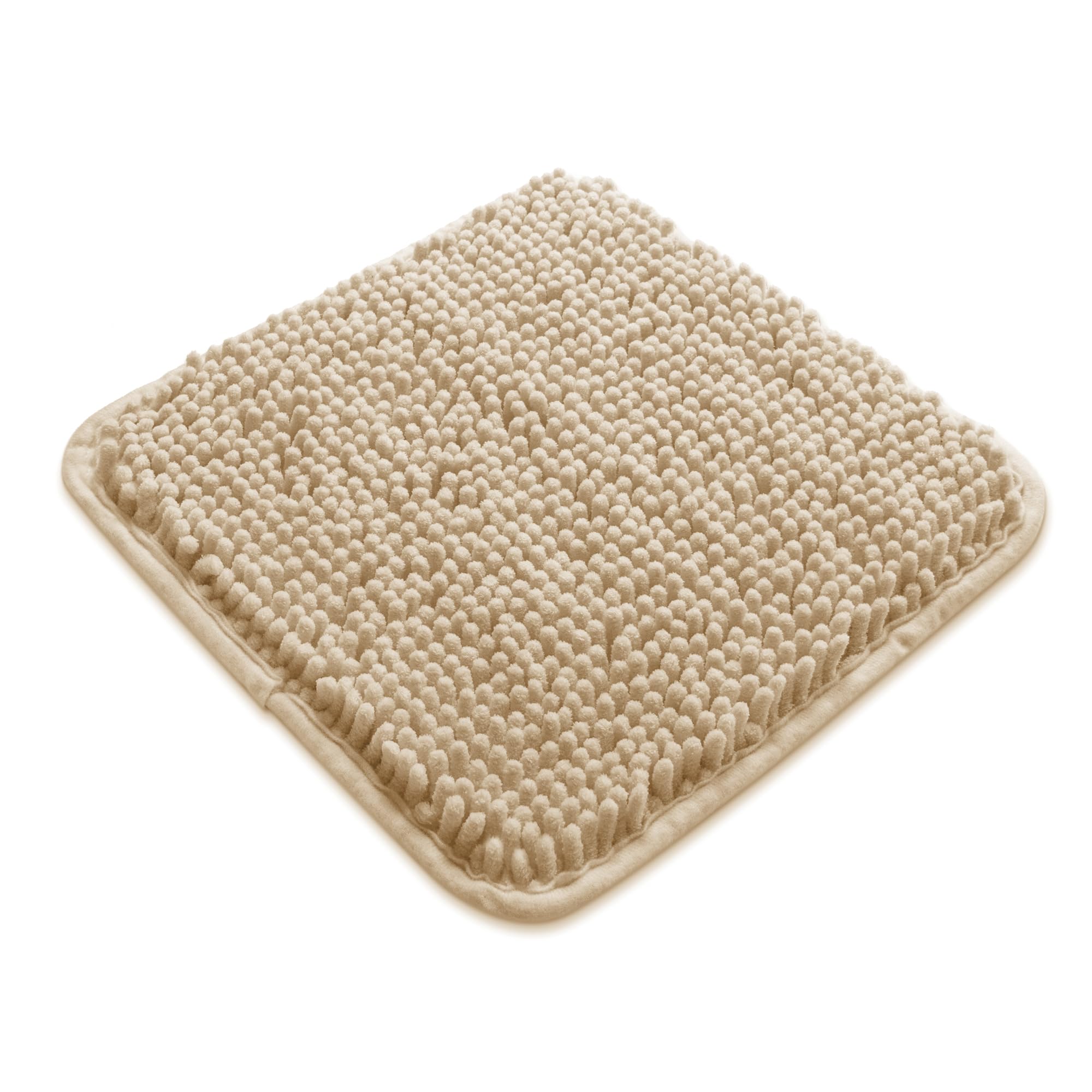 Yeaban Small Bathroom Rugs 12"x12" – Thick Chenille Bath Mats | Absorbent and Washable Bath Rug Non-Slip, Plush and Soft Rugs for Bathroom, Shower, Sink(Ivory Cream) — image 1