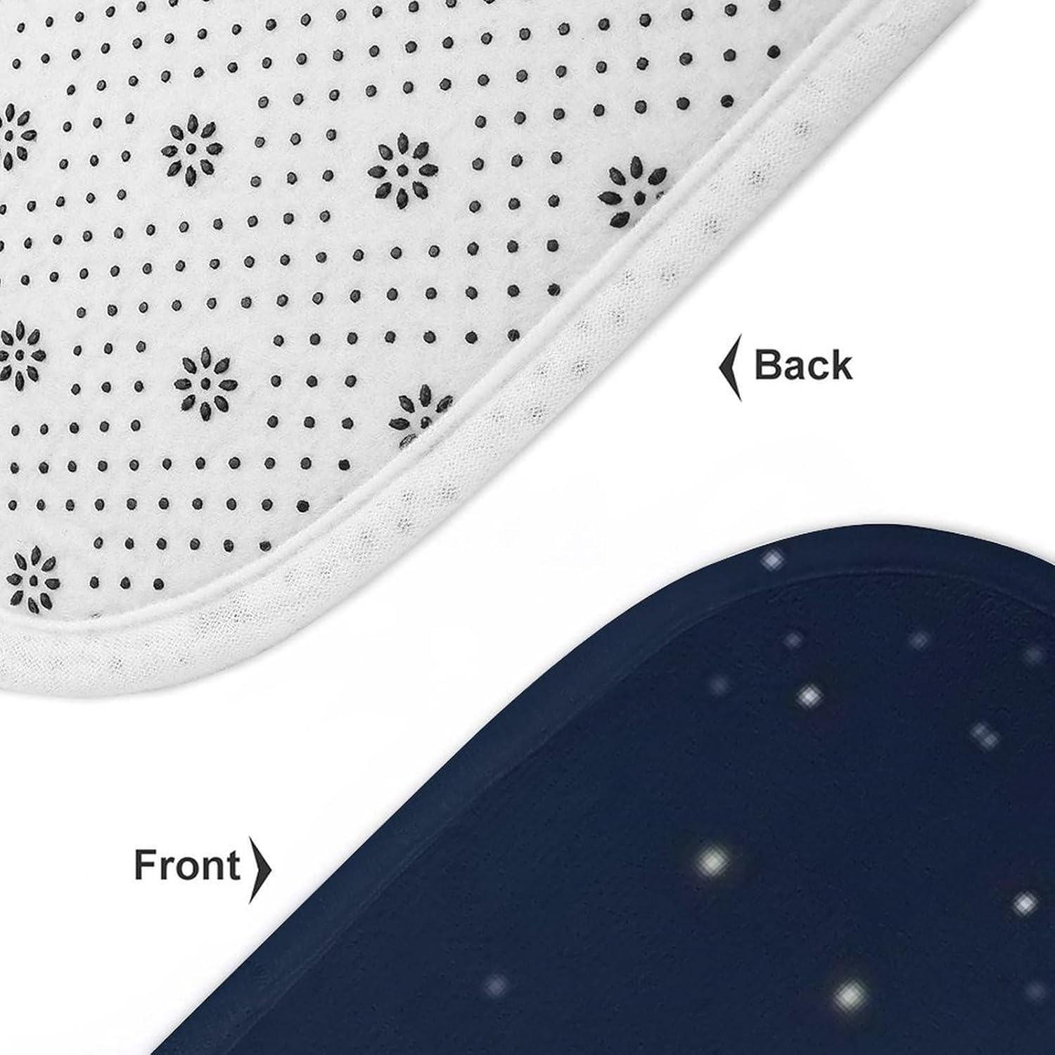 Anti-Skid Floor Mats 3 Piece Set,Owl and Yellow Moon Printed Coral Fleece Bathroom Mats U-Shaped Contour Mat Toilet Seat Cover for Bathroom, Tub, Shower, Kitchen 19.7"x31.5"