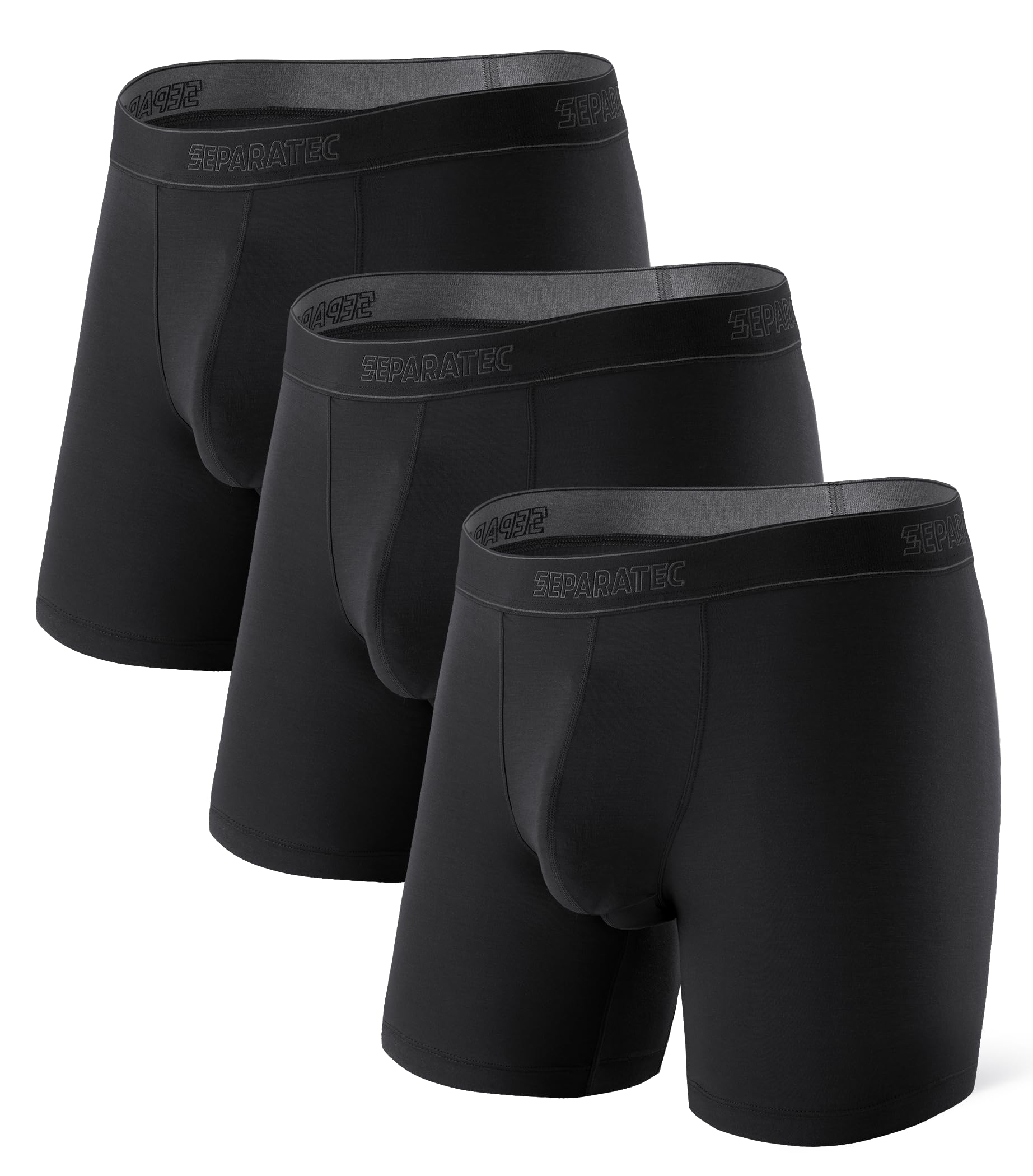 Mens Underwear with Pouch Premium Soft Micro Modal Boxer Briefs Comfortable Dual Pouch Underwear for Men 3 Pack