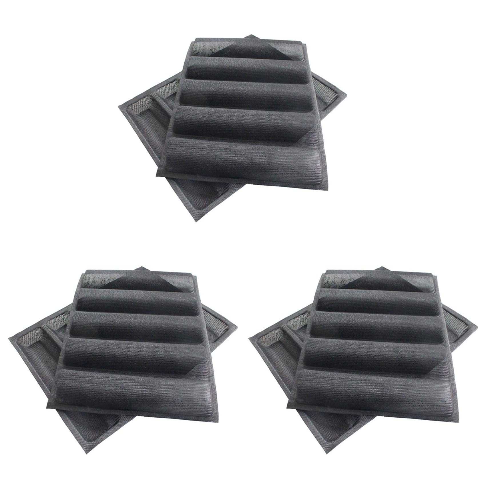 Hndhbfgrt 6Pcs Silicone Perforated Baking Forms Sandwich Mold French Bread Pan Food Mat 5 Loaf Non-Stick Baking Liners