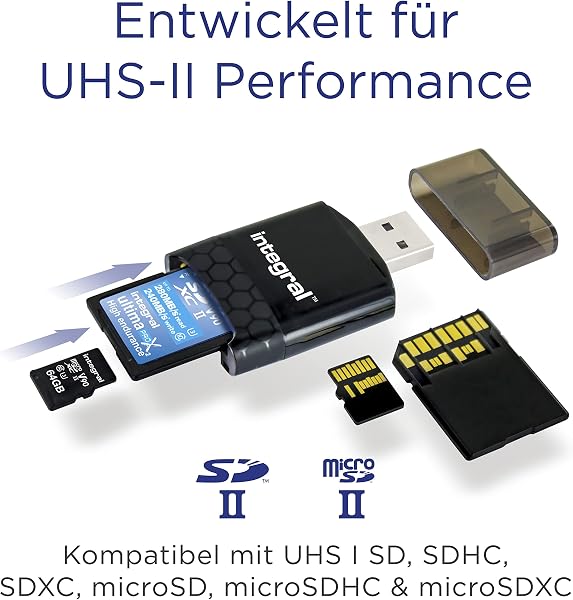 Integral UHS-II SD- und Micro SD Kartenleser USB 3.0 SD Kartenlesegerät - 5