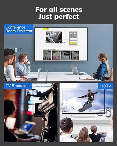 Miniatura 7 de Cable DisplayPort a HDMI 4K de 10 pies, carcasa de aluminio, trenzado de nailon de alta velocidad (1440P 60Hz, 1080P 120Hz) Cable unidireccional DP