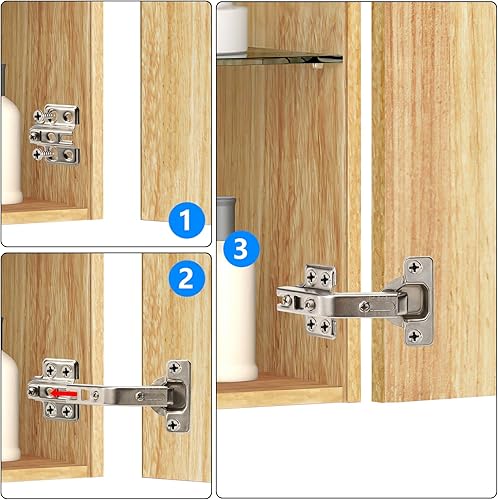 Miniatura 5 de Paquete de 8 4 pares de bisagras de gabinete de cocina, bisagras de puerta de gabinete de 135 grados, bisagras de gabinete Blum, accesorios Lazy