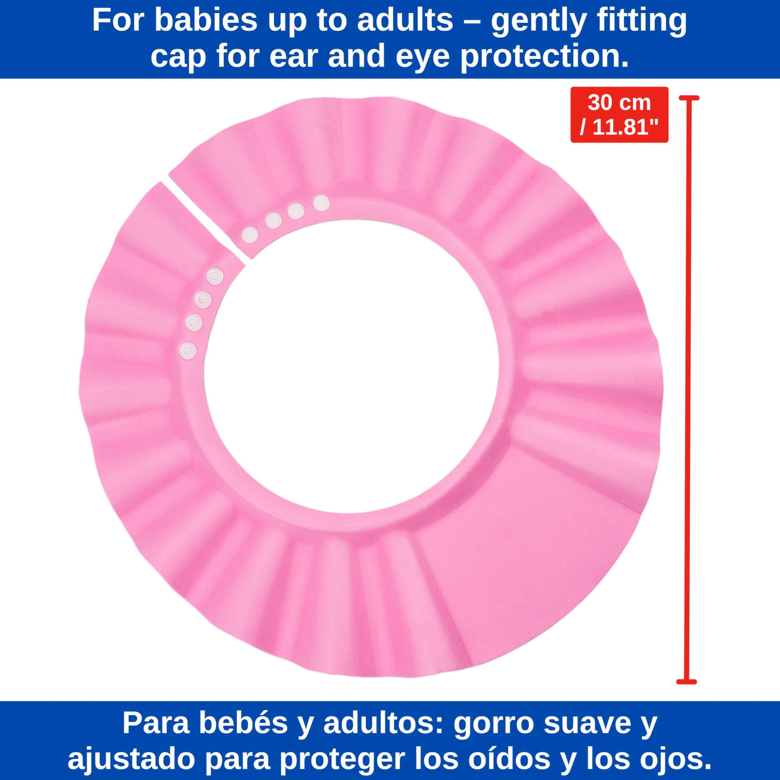 Cappellino da Doccia con Visiera per Bambini, Proteggi Occhi contro Shampoo e Schiuma, Protezione per la Doccia, Berretto da Doccia per Bimbi, in Materiale Morbido, Adatto a Bambini 0–9 Anni, Rosa