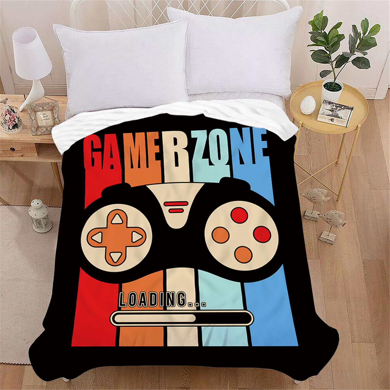 Gaming-Decke Mit Waffenkonsole-Muster – Flauschige Mikrofaser, 127 X 101,6 Cm, Schwarz-weiß, Für Sofa, Büro & Teens