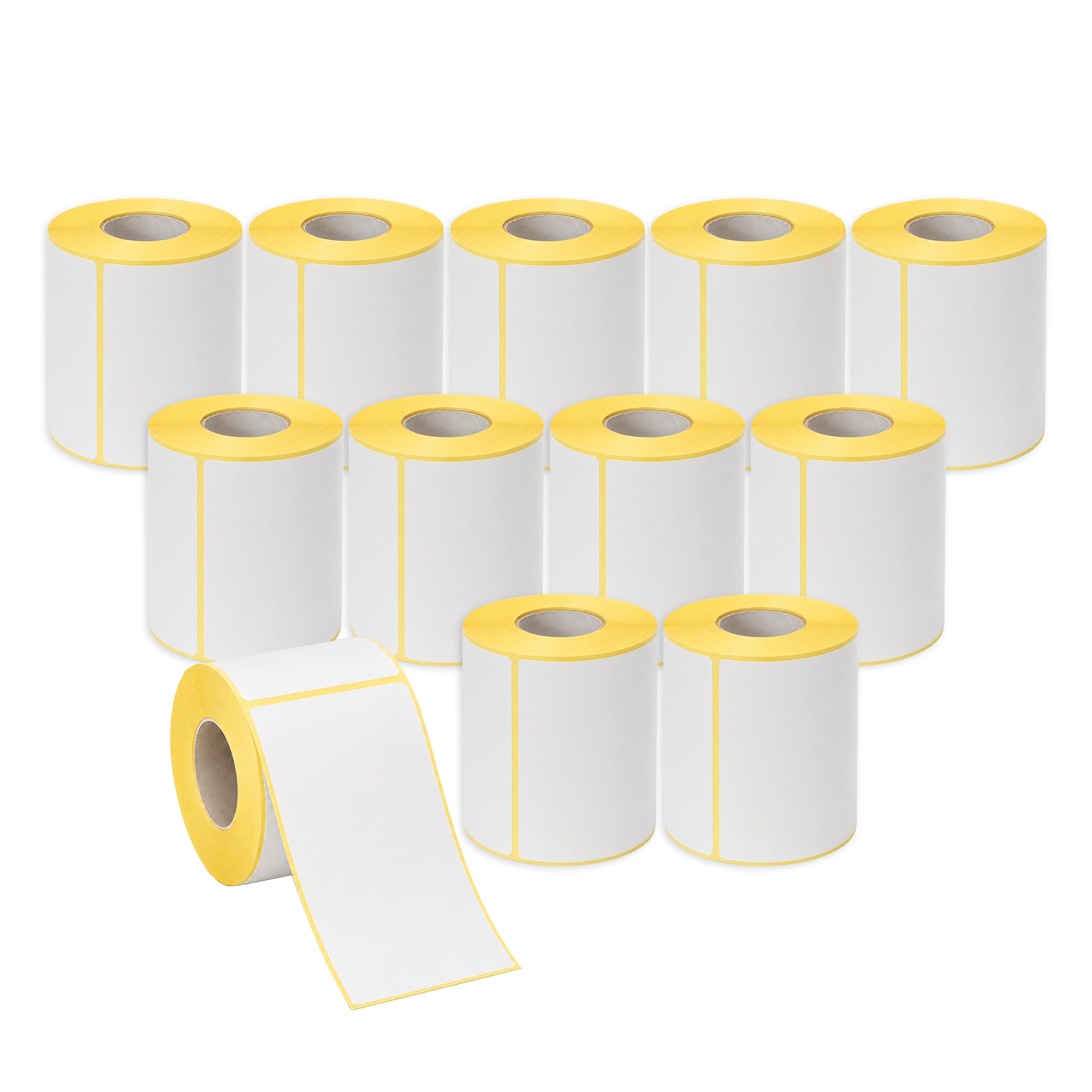 Etiquetas Térmicas Adhesivas 100 x 150 mm, Pack de 12 Rollos, 4000 Etiquetas en Total, Etiquetas de Envío para Impresora Térmica Directa, Sin Tinta ni Tóner, para Paquetes, Almacén y Oficina