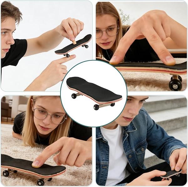 Finger Skate Professionnel en Bois D’Érable et Alliage, Mini Skate Portable, Finger Skate Pour Adolescent et Adultes, Diy et Décoration, Idéal pour Apprentissage Loisirs Collection de Mini Skateboard - 5