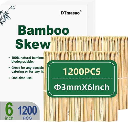 Miniatura 9 de 200 pinchos de bambú de 10 pulgadas para palos de madera, barbacoa, aperitivo, fruta, cóctel, kabob, fuente de chocolate, parrilla, cocina,